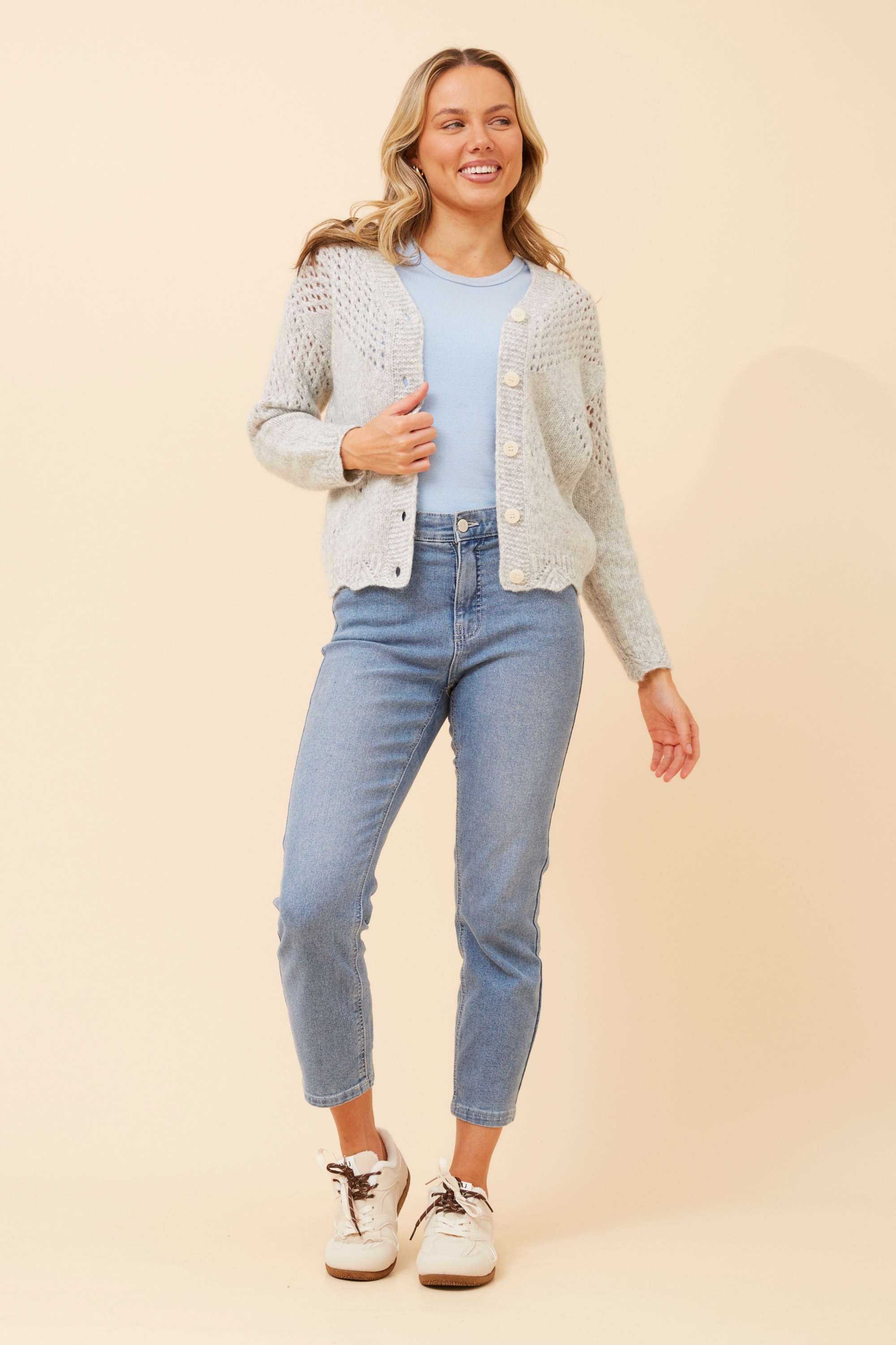ELIDI SOLID KNIT CARDIGAN