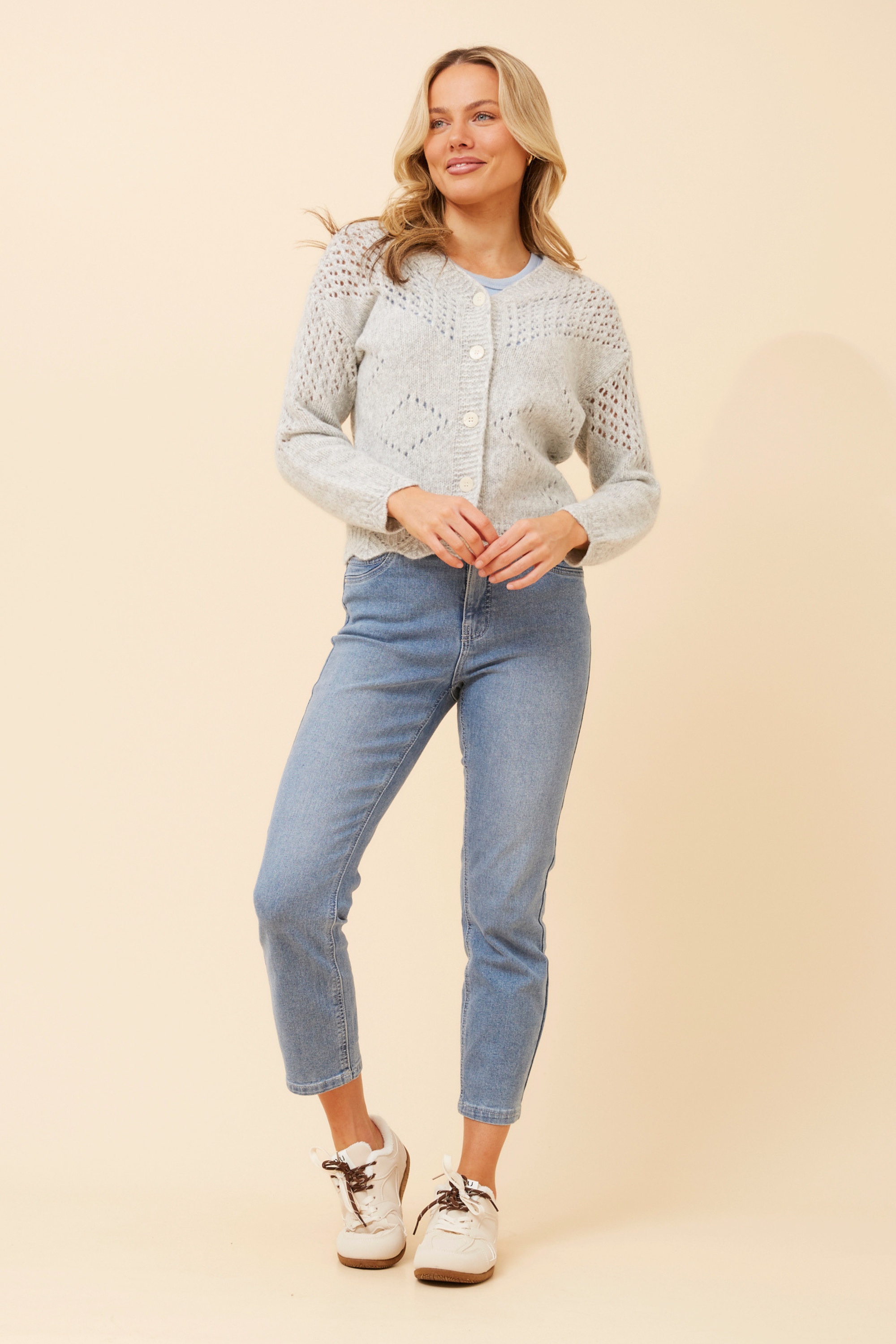 ELIDI SOLID KNIT CARDIGAN