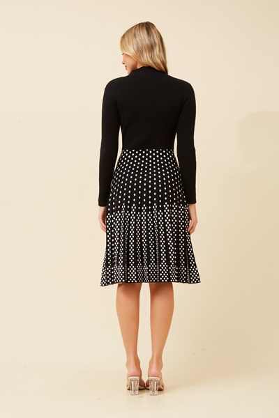 ELINA FIT AND FLARE KNIT DRESS