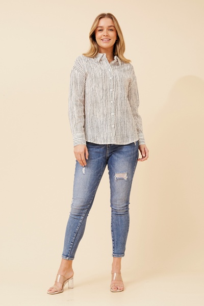 ELINDA STRIPE PRINT SHIRT