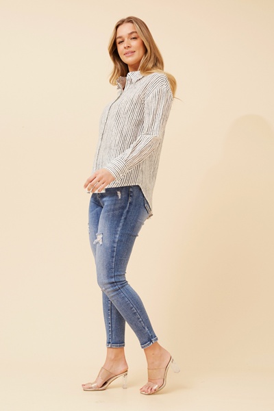 ELINDA STRIPE PRINT SHIRT