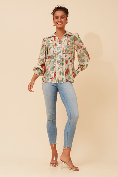 ELKE ABSTRACT PRINT BLOUSE