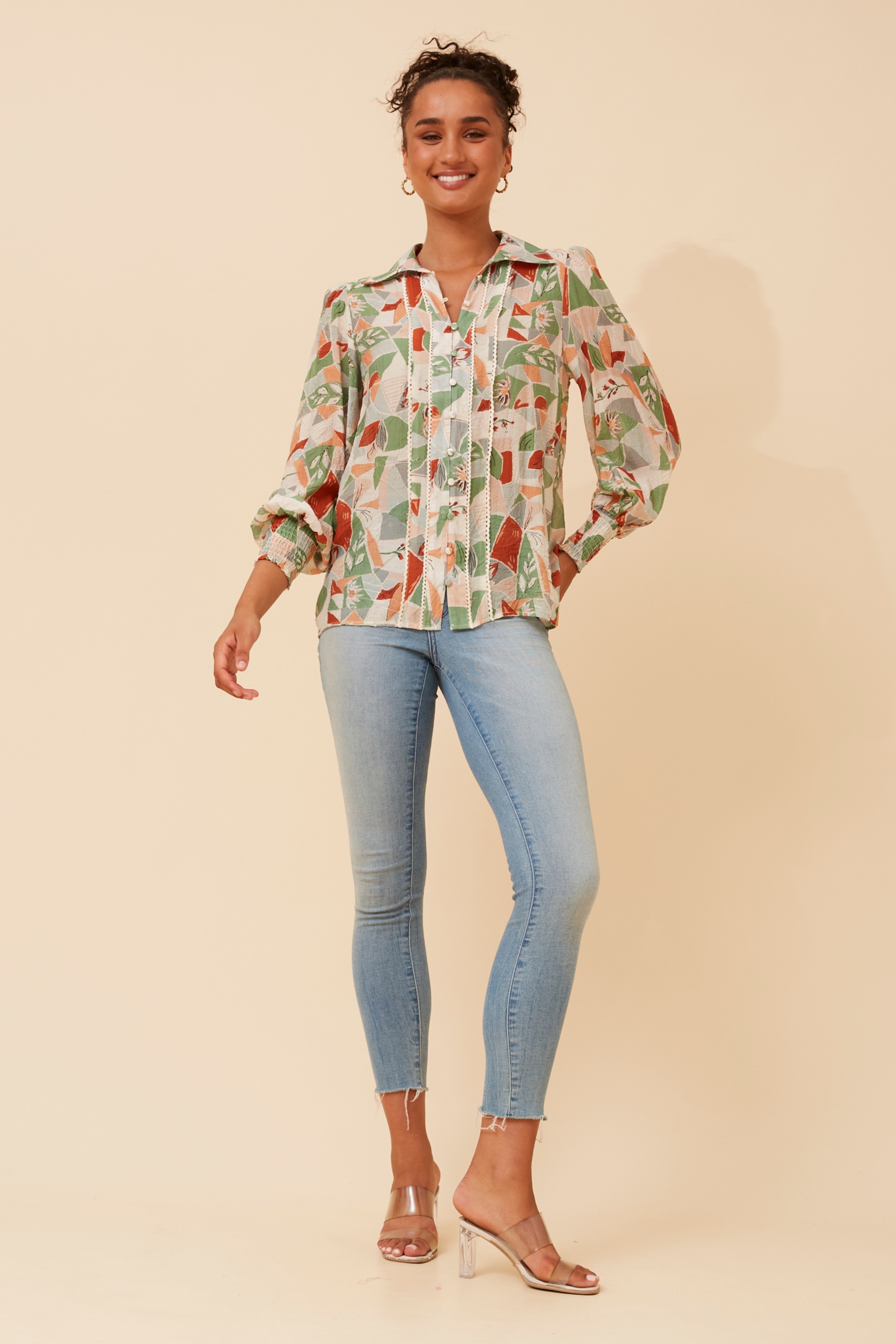ELKE ABSTRACT PRINT BLOUSE