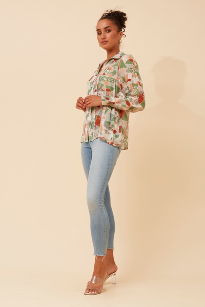 ELKE ABSTRACT PRINT BLOUSE