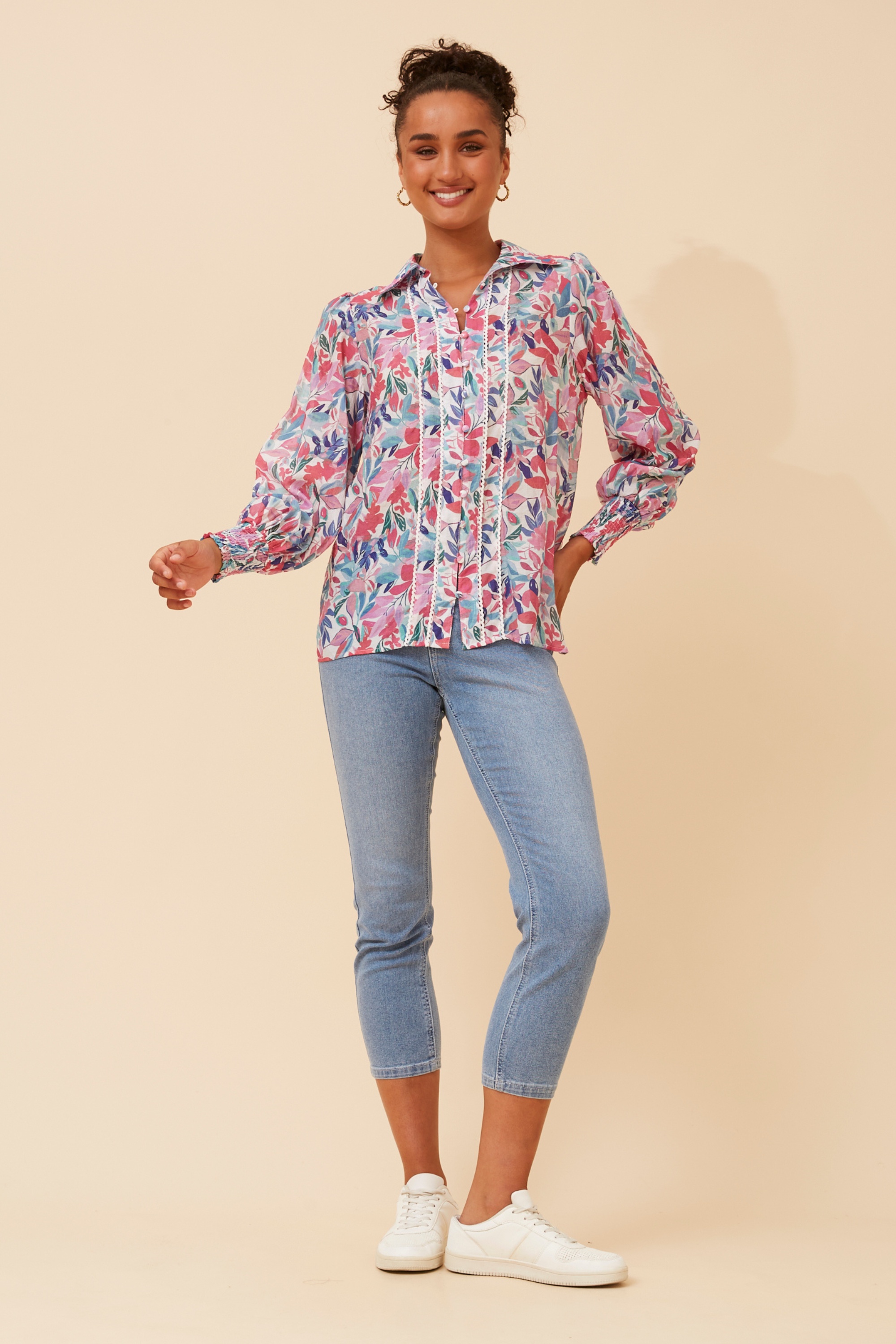 ELKE LEAF PRINT SHIRT