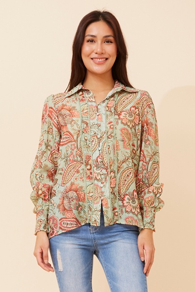 ELKE PAISLEY PRINT BLOUSE