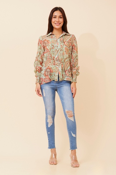 ELKE PAISLEY PRINT BLOUSE