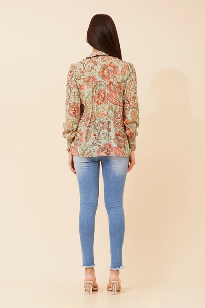 ELKE PAISLEY PRINT BLOUSE