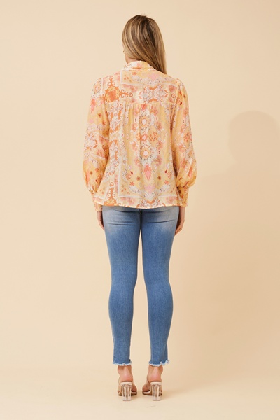 ELKE PATCHWORK PRINT BLOUSE