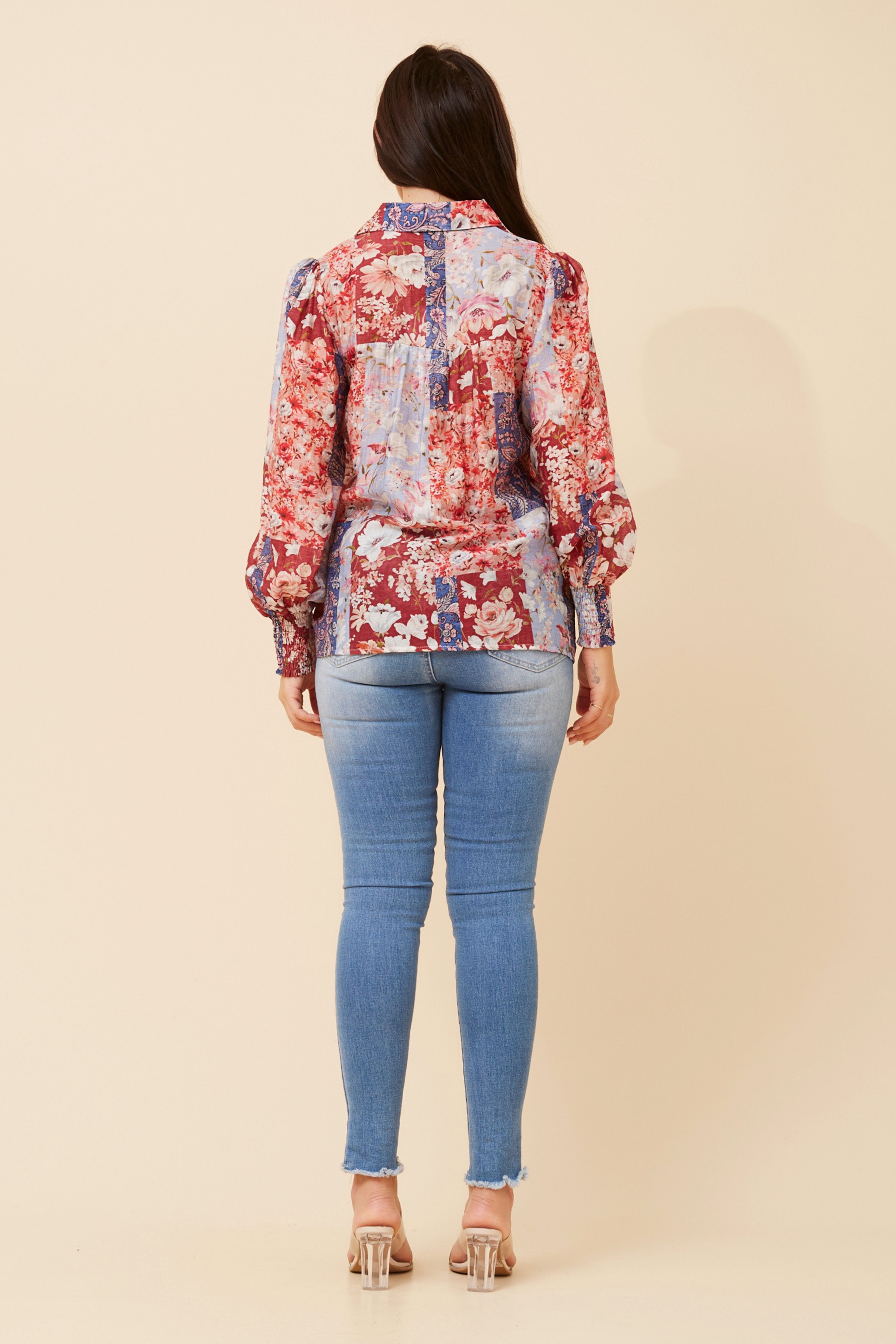 ELKE PATCHWORK PRINT SHIRT