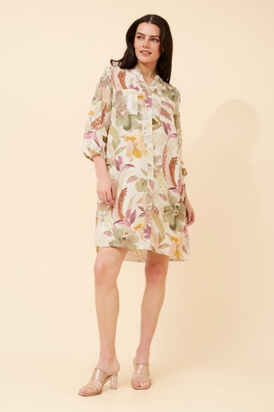 ELYSIA FLORAL LINEN DRESS