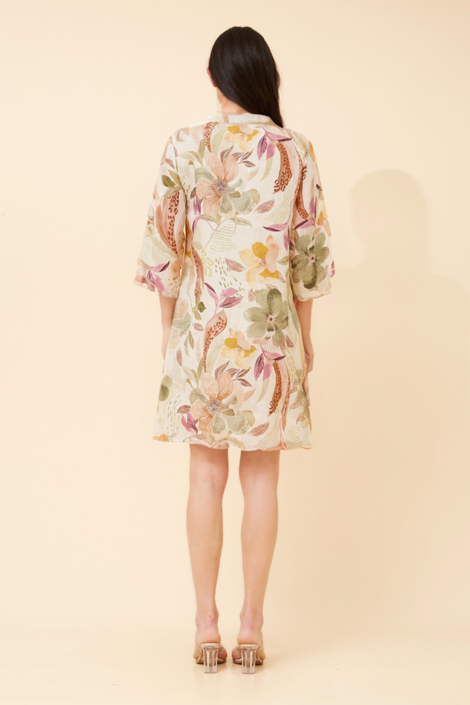 ELYSIA FLORAL LINEN DRESS