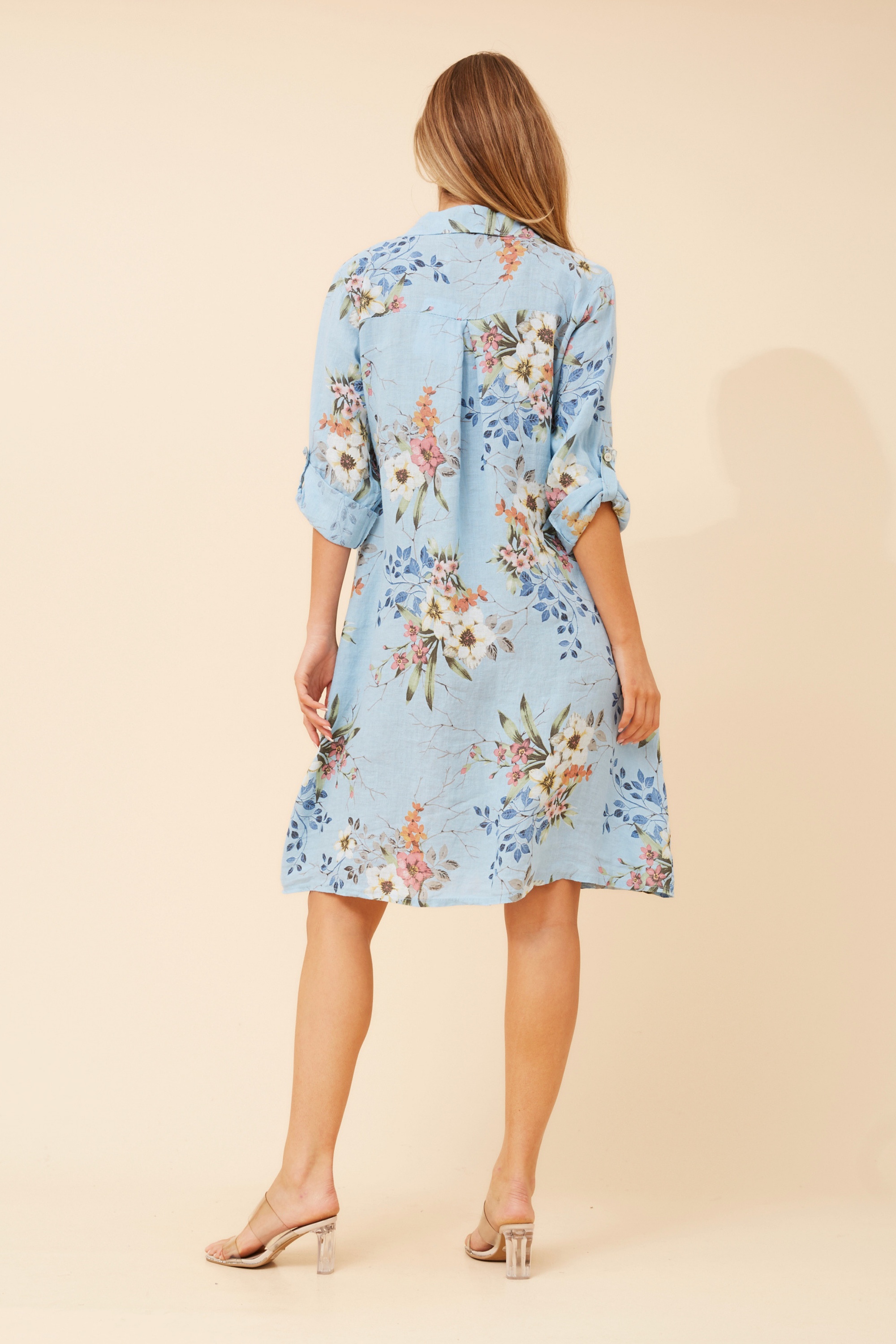 ELYSIA FLORAL LINEN DRESS