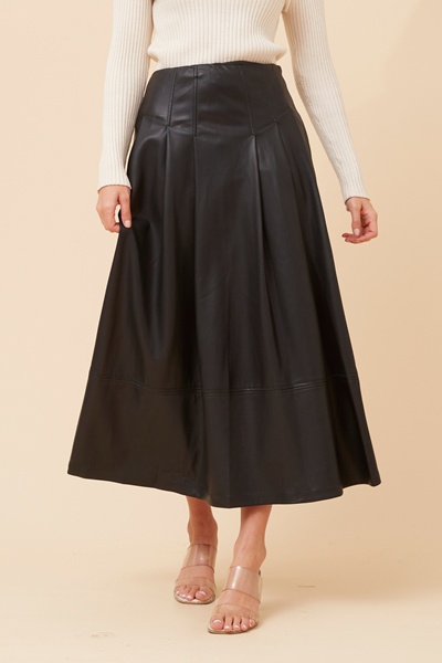 EMANI VEGAN LEATHER SKIRT