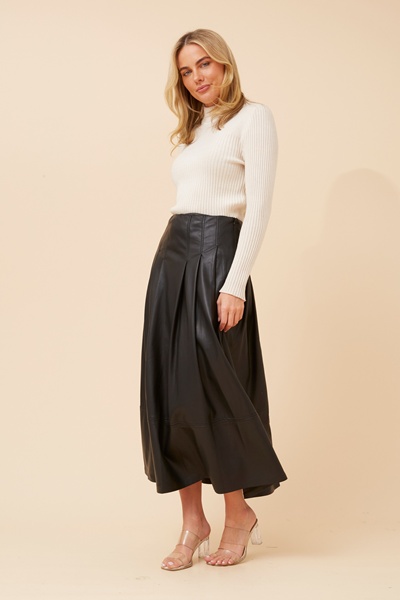 EMANI VEGAN LEATHER SKIRT