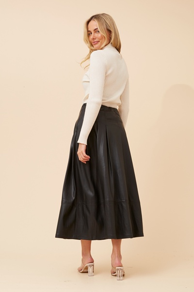 EMANI VEGAN LEATHER SKIRT