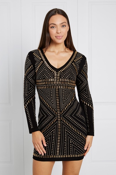 EMBELLISHED BODYCON DRESS