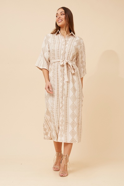 EMBERLYN EMBROIDERED SHIRT DRESS