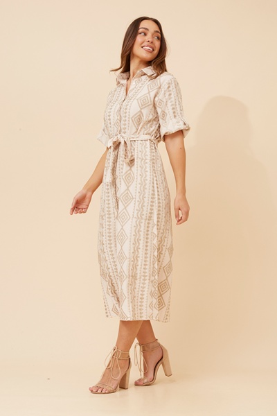 EMBERLYN EMBROIDERED SHIRT DRESS