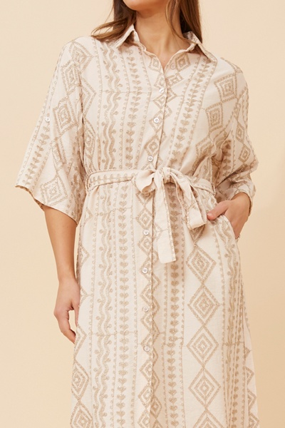 EMBERLYN EMBROIDERED SHIRT DRESS