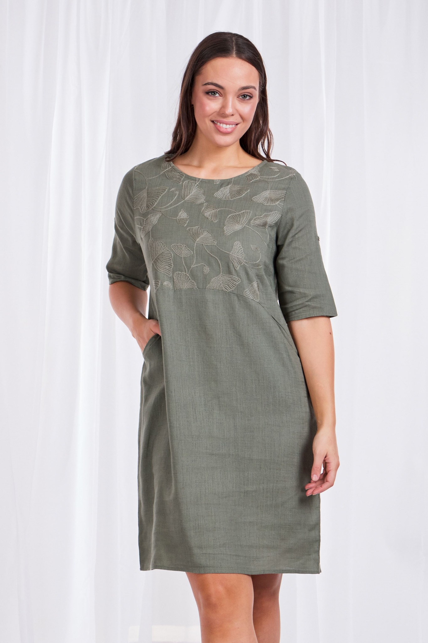 embroidered linen dress
