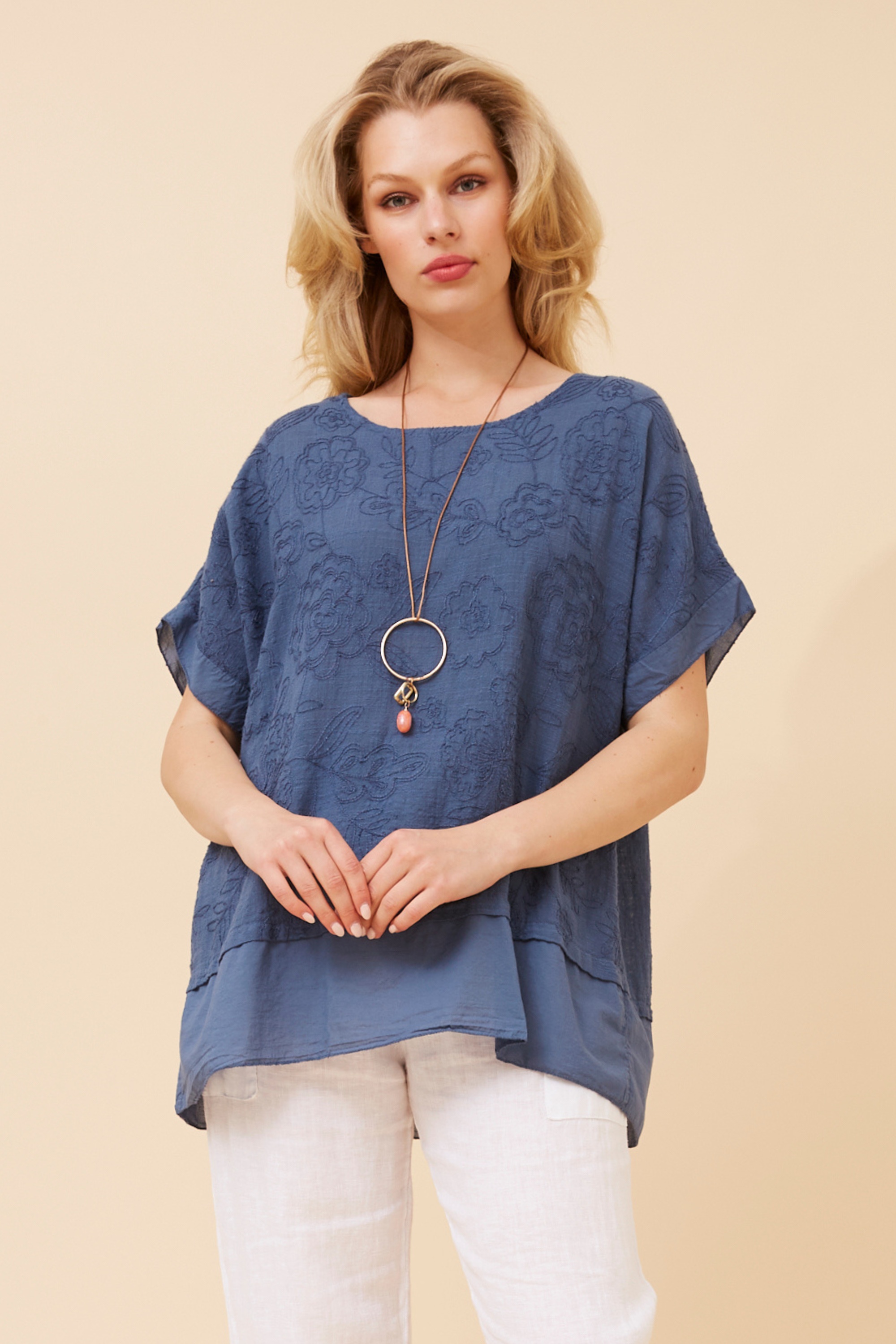 EMILIO EMBROIDERED TOP