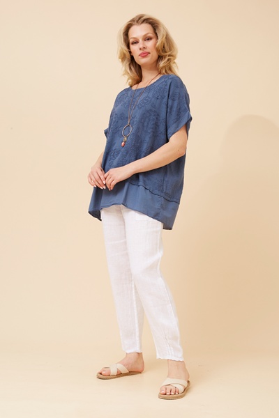 EMILIO EMBROIDERED TOP