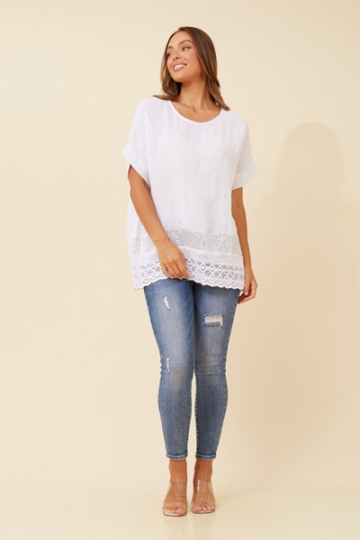 EMILIO SEQUIN LINEN TOP