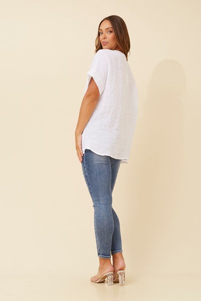EMILIO SEQUIN LINEN TOP