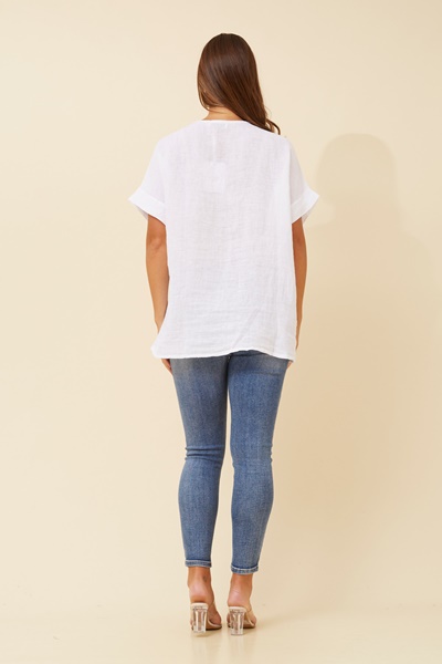 EMILIO SEQUIN LINEN TOP