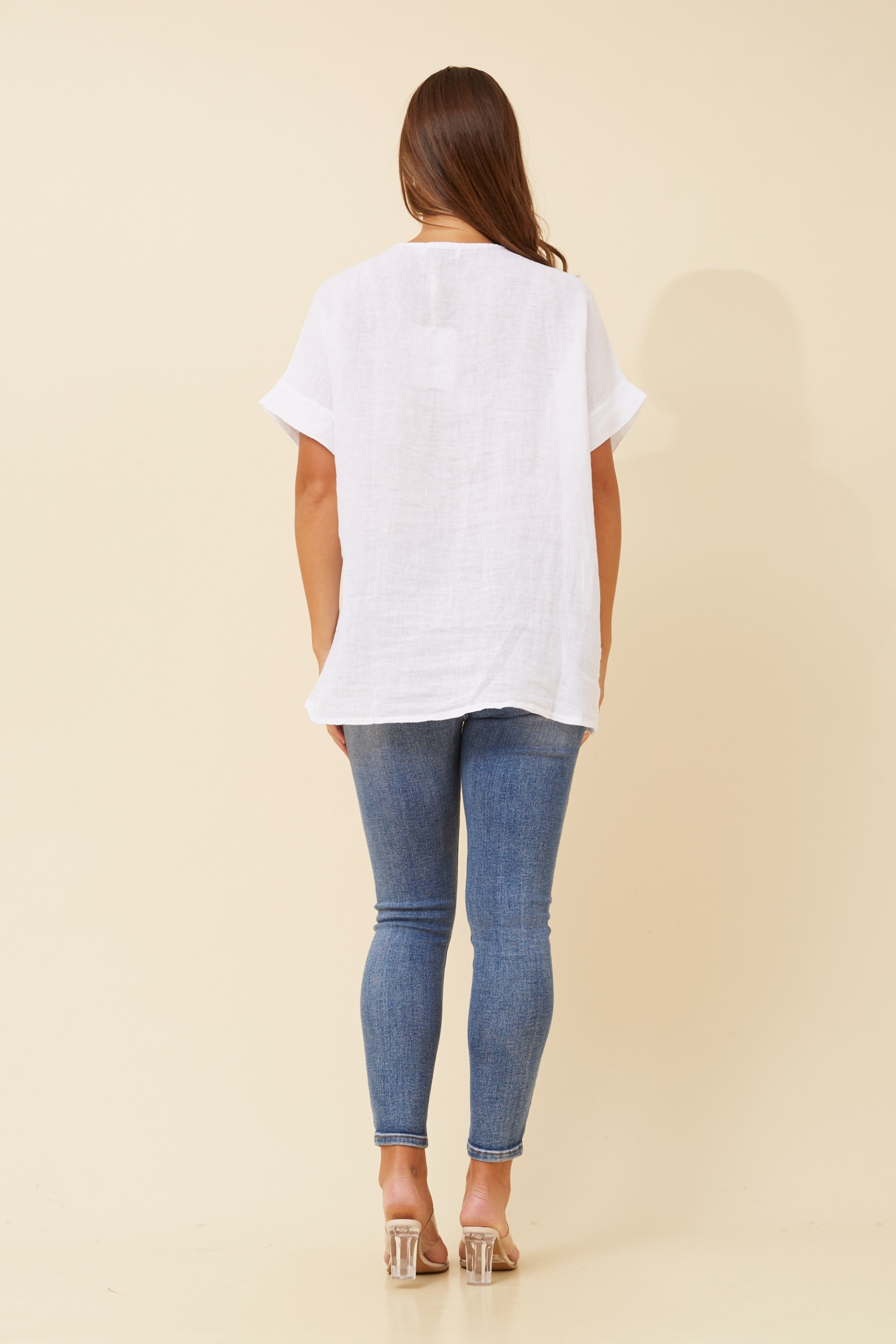 EMILIO SEQUIN LINEN TOP