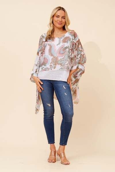ENNA SILK BLEND DOUBLE LAYERED TOP