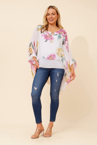 ENNA SILK BLEND DOUBLE LAYERED TOP