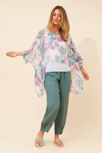 ENNA SILK BLEND DOUBLE LAYERED TOP