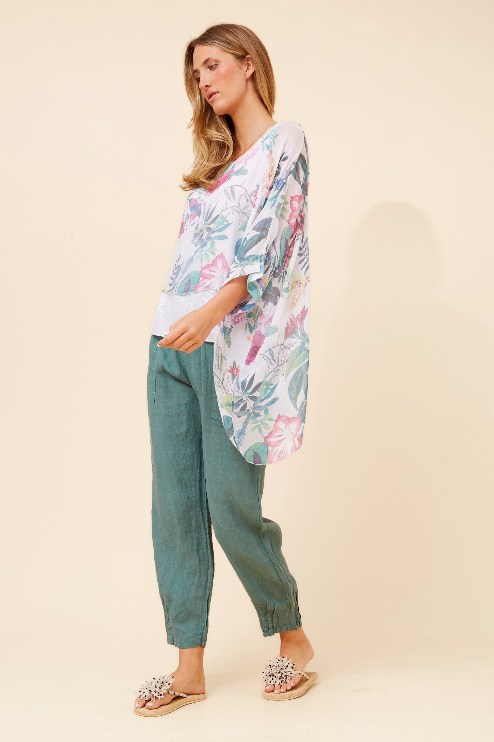 ENNA SILK BLEND DOUBLE LAYERED TOP