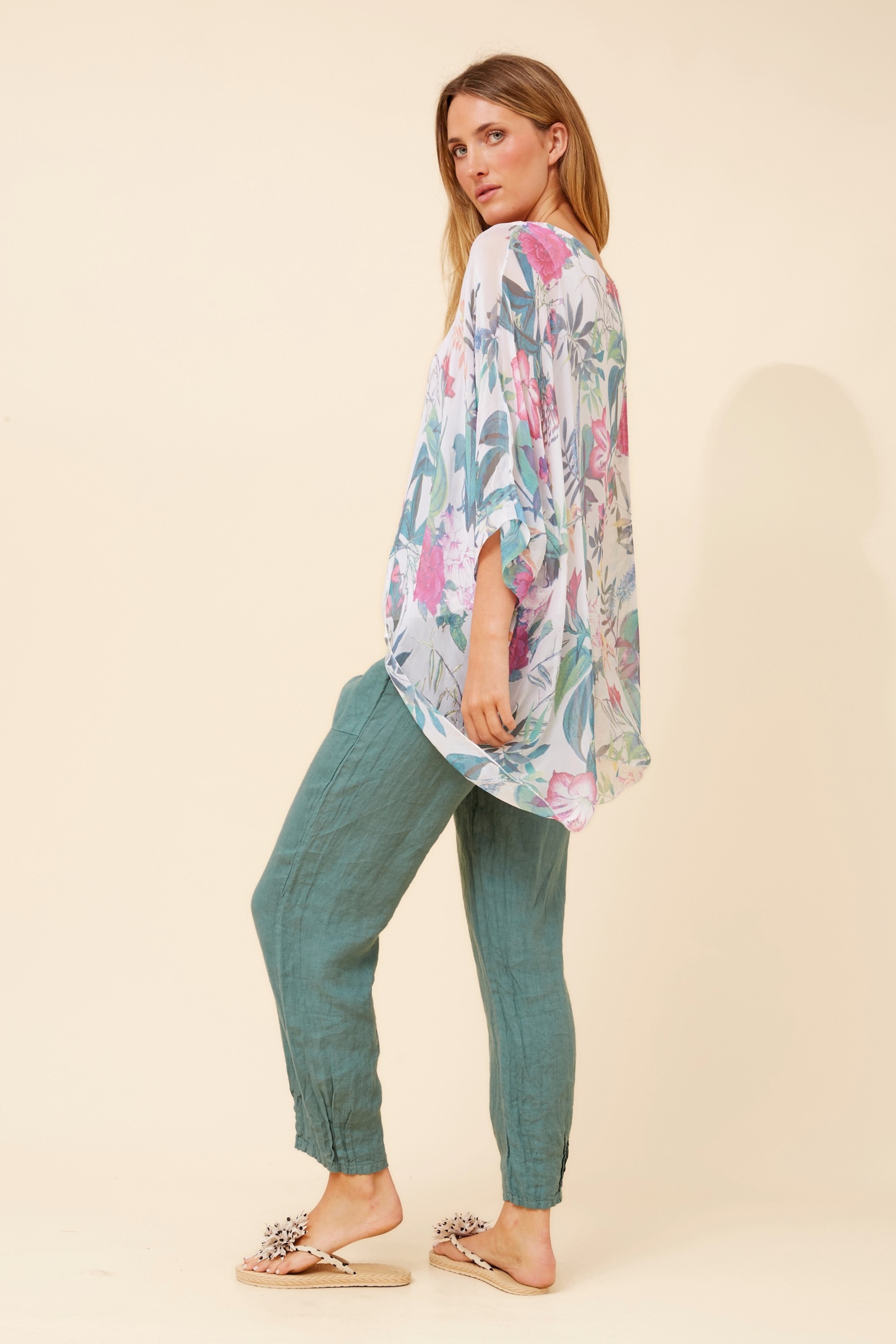 ENNA SILK BLEND DOUBLE LAYERED TOP
