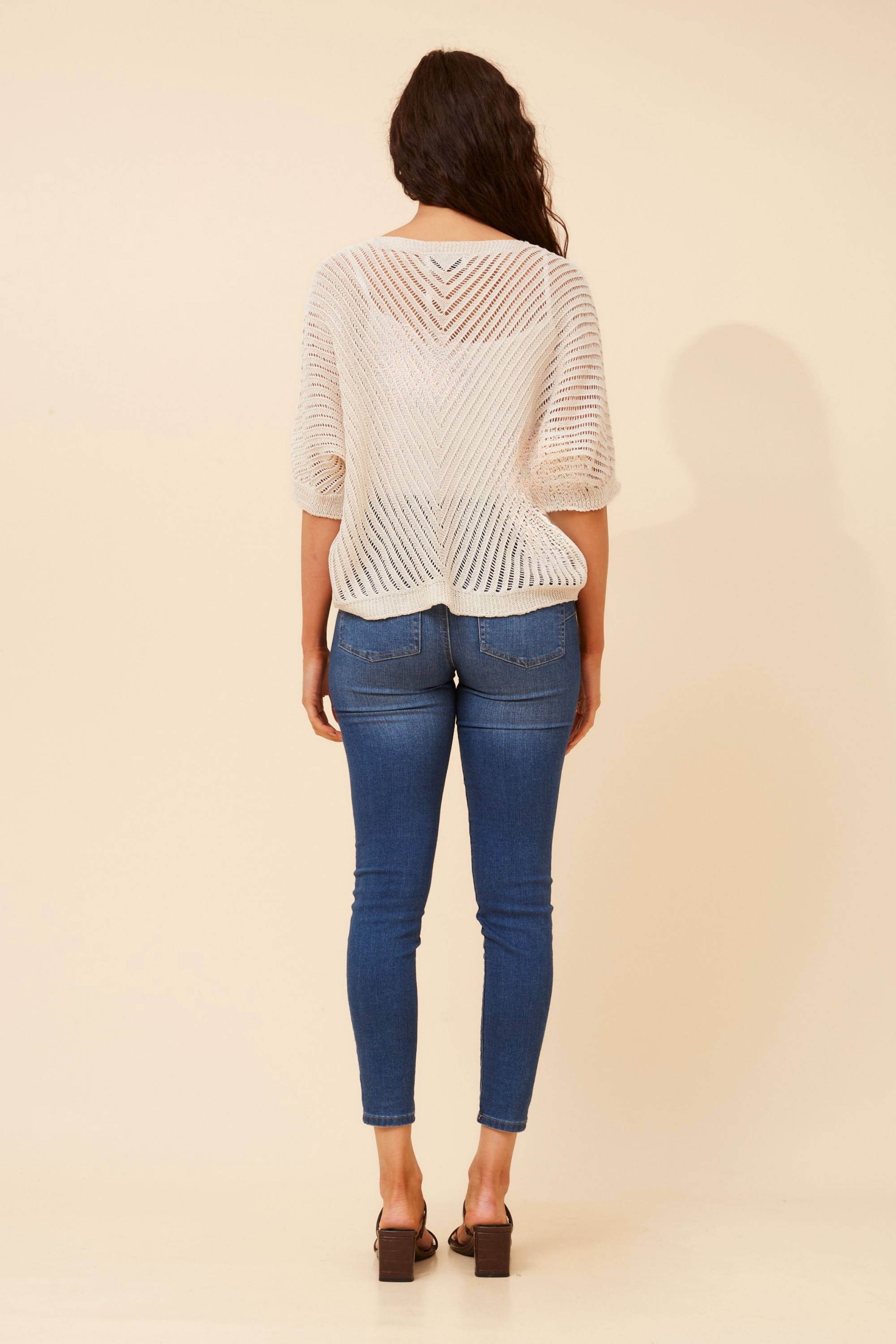 ENNIO CROCHET KNIT PULLOVER