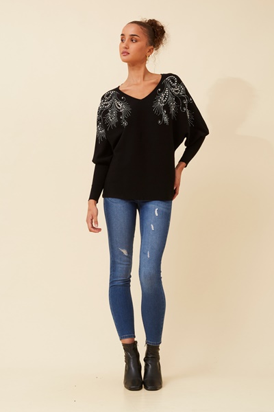 ENOLA DIAMANTE KNIT PULLOVER