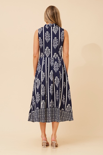 ENZINA BORDER PRINT SHIRT DRESS