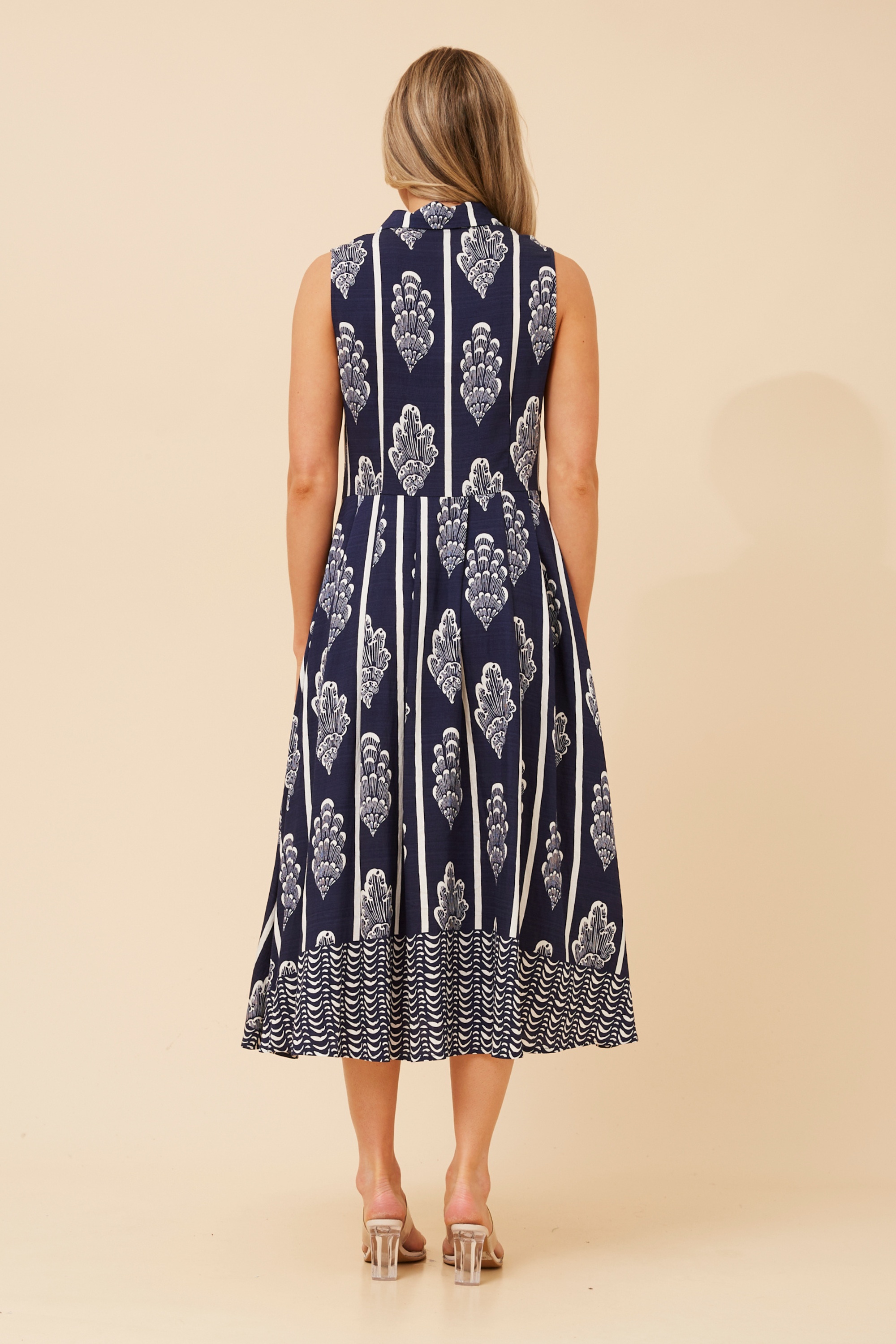 ENZINA BORDER PRINT SHIRT DRESS