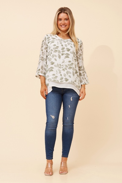 ERIANA LEAF PRINT TOP