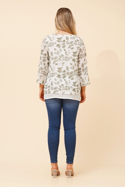 ERIANA LEAF PRINT TOP