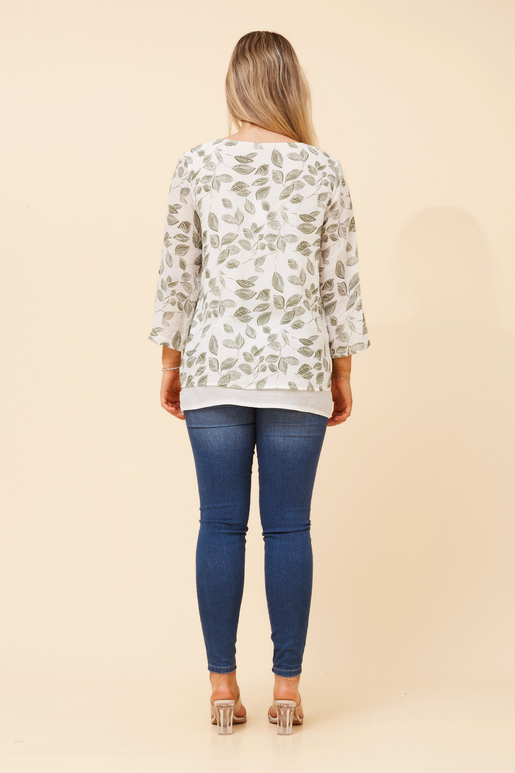 ERIANA LEAF PRINT TOP