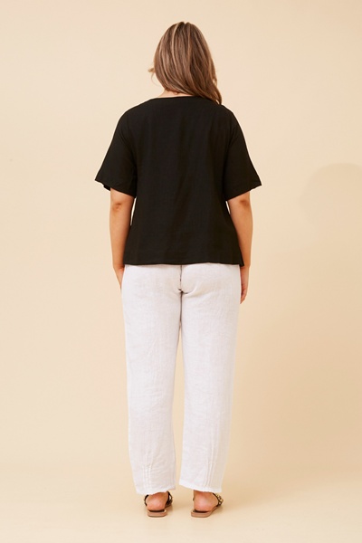 ERMINA SOLID LINEN T-SHIRT