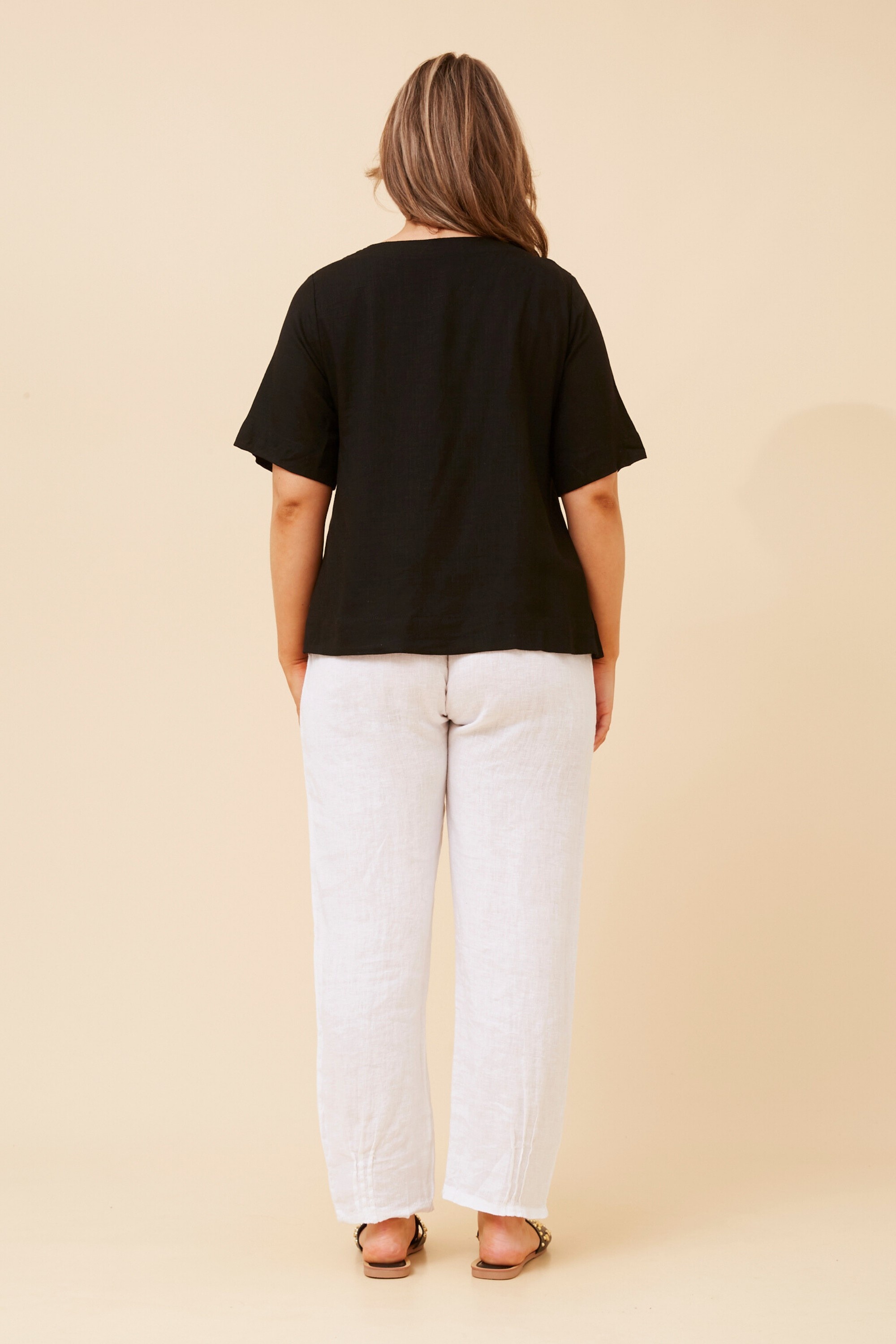 ERMINA SOLID LINEN T-SHIRT
