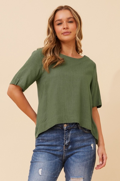 ERMINA SOLID LINEN T-SHIRT