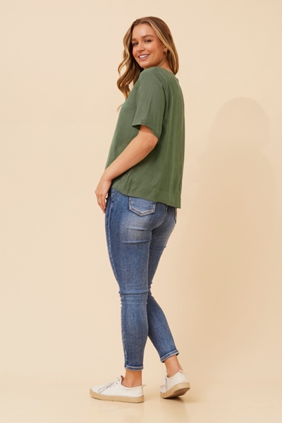 ERMINA SOLID LINEN T-SHIRT