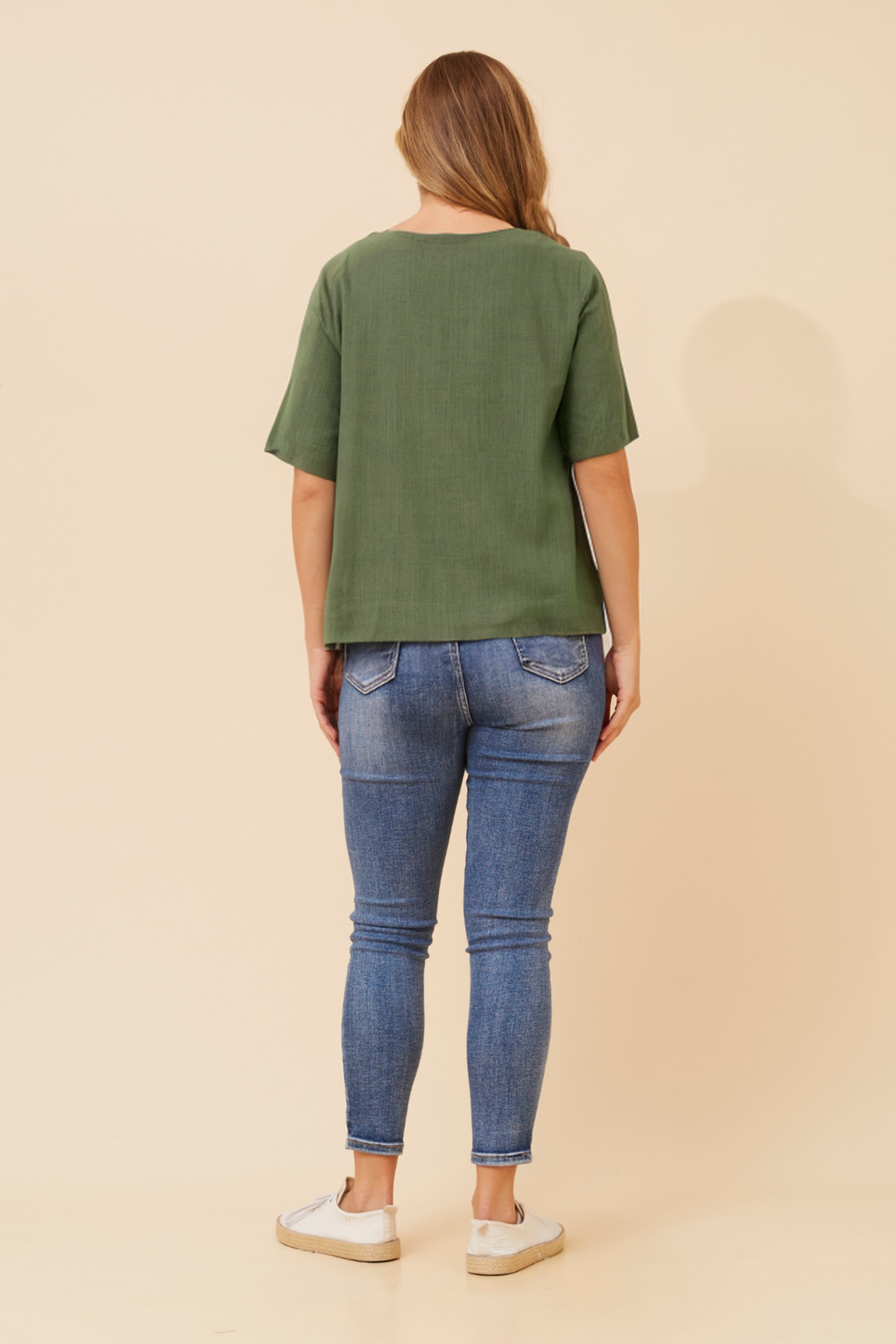 ERMINA SOLID LINEN T-SHIRT