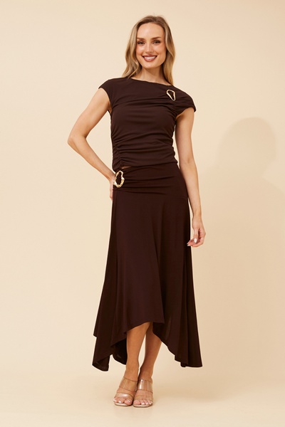 ESMAE SOLID MIDI SKIRT