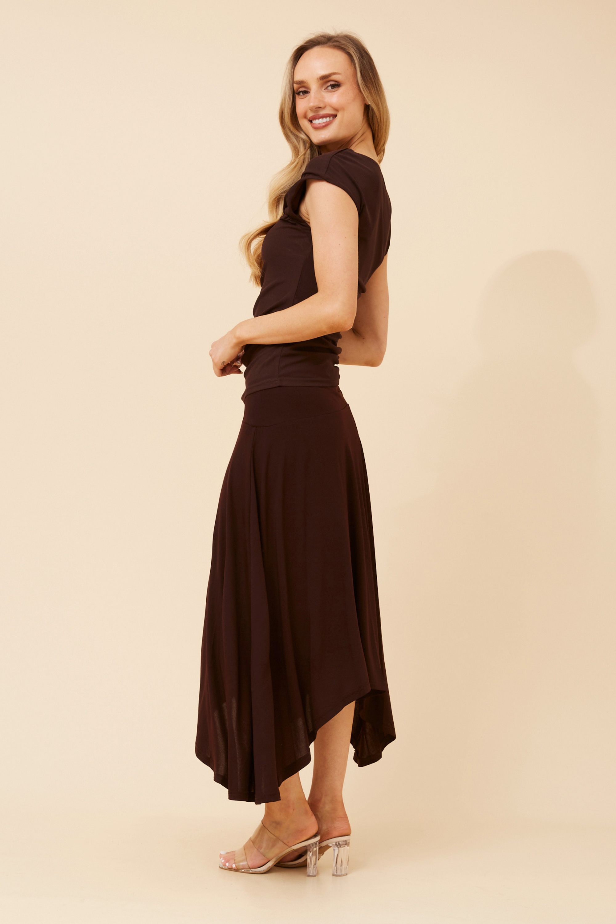 ESMAE SOLID MIDI SKIRT